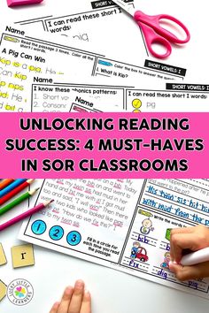 the text, unlock reading success 4 must have in sor classrooms is shown above