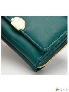 Bird in Bag - Premium PU Leather Womens Mini Wallet with Coin Purse and Card Slots - Compact, Solid Color, Foldable Design for Casual and Portable Use Green Bifold Coin Purse With Zipper Closure, Elegant Green Coin Purse With Interior Card Slots, Elegant Green Coin Purse With Card Slots, Green Wallets Perfect As Gifts, Green Wallet With Mobile Phone Bag As Gift, Message Mom, Mini Wallet, Card Holder Wallet, Bird In Bag