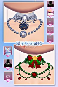 the screenshot shows an assortment of necklaces and accessories for women to wear on their chest