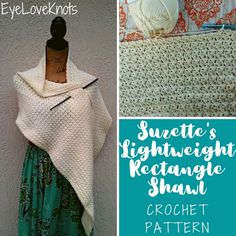 there are three different pictures with the same pattern on them, including a shawl and a crochet pattern