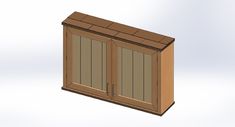 a wooden cabinet with two doors on one side and an open door on the other