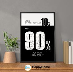 a black and white poster with the words'90 % off how you take it '