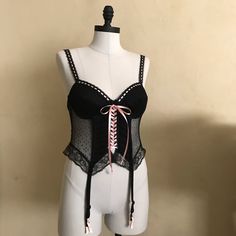 Y2k Sexy Bustier With Stockings Holders. Never Worn. Was In My Drawer For Over 20 Years. Adjustable Straps. Underwire. Fabric Is Stretchy. Size Small. Pink Fitted Y2k Camisole, Pink Underwire Corset With Built-in Bra, Pink Corset With Built-in Bra For Night Out, Pink Fitted Corset With Spaghetti Straps, Pink Corset With Built-in Bra For Party, Pink Party Corset With Built-in Bra, Pink Corset With Built-in Bra And Underwire Support, Fitted Bra-friendly Camisole In Coquette Style, Pink Fitted Underwire Corset