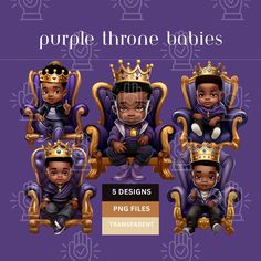 the purple throne babies are wearing crowns