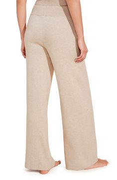 These lounge-around pants go cute in a wide-leg silhouette and sustainable in a supersoft triblend made primarily from recycled fibers. 57% recycled cotton, 28% acrylic, 15% recycled polyester Machine wash, dry flat Imported This product meets Nordstrom Sustainably Sourced Materials criteria: contains at least 30% sustainably sourced materials Wide Leg Bottoms With Soft Texture, Soft Texture Wide Leg Bottoms, Cozy Wide Leg Loungewear Pants, Comfort Waistband Wide Leg Pants For Lounging, Wide Leg Sweatpants With Soft Texture, Comfortable Cozy Wide Leg Sweatpants, Cozy Wide Leg Sweatpants For Relaxation, Cozy Wide-leg Sweatpants For Relaxation, Cozy Straight Sweatpants