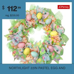 an easter wreath is on sale for $ 12 99