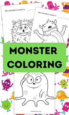 monster coloring pages with the words monster coloring on them