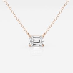 1 ctw Emerald Lab Grown Diamond Solitaire Pendant 14K Rose Gold E, VS1 Diamond Solitaire Pendant, Elegant Pendant, Moissanite Jewelry, Solitaire Pendant, Perfect Engagement Ring, Diamond Pendant Necklace, Custom Engagement Ring, Rose Gold Diamonds, Moissanite Diamonds