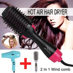 Hair Dryer and Hair Brush Roller Price: 53.95 & FREE Shipping #hashtag2 Rotating Hair Brush, Hair Dryer Straightener, Hair Dryer Comb, Best Hair Dryer, Hair Dryer Brush, Straightening Brush, Shipping Tags, Messy Hairstyles, Styling Tools