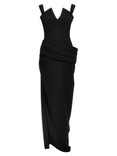 Stretch viscose dress, draped at the waist, graphic V-neck, side zip closure, bare back, wide side split.GIVENCHYDraped dresstrue to size fit French size Givenchy Dress, Viscose Dress, Designer Drapes, Pleats Please Issey Miyake, Givenchy Women, Draped Dress, Side Split, Casual Street Style, Blouse Dress