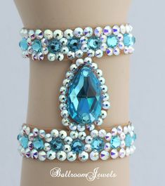 Ballroom Bracelet Light Turquoise pear design Dancesport Jewelry, Ballroom Accessories, Competition Jewelry, Ballroom Jewelry, Turquoise Necklaces, Arts And Crafts For Teens, Belly Dance Outfit, Dance Accessories, Dance Jewelry