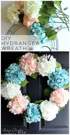 a diy hydrant wreath is shown with the instructions for how to make it