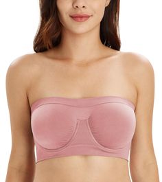 PRICES MAY VARY. ♥Material♥: the bandeau bra is made of 92% Polyamide,8% Spandex, the premium and elastic fabric allows a large range of active movements, that is soft and works well in providing comfort and protection. ♥Underwire&Multiway Design♥ Unpadded cup with underwire provide a perfect support to your breast. Strapless or add two detachable straps you could convert to traditionally, crisscross styles. Perfect for strapless evening dress, off shoulder dress or t Stretch Tube Top With Built-in Bra And Underwire, Micro-elastic Seamless Strapless Tube Top, Seamless Fitted Underwire Tube Top, Bandeau Tube Top With Removable Bra Pads, Micro-elastic Strapless Bra-friendly Tube Top, Micro-elastic Strapless Bra, Strapless Micro-elastic Bra With Built-in Support, Stretch Bandeau Tube Top With Removable Bra Pads, Padded Cup Bandeau Tube Top