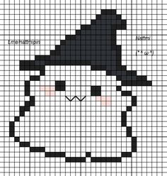 a cross stitch pattern with an image of a penguin wearing a hat and holding a cane