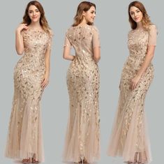 #ad Premium Evening Dress V-Neck Mermaid Sequined Formal Dresses Women Elegant Party Gowns L, Fashion Dresses Fitted Sequin Dress With Short Sleeves For Wedding, Mermaid Prom Dress For Party Season, Festive Party Maxi Dress With Short Sleeves, Short Sleeve Maxi Dress For Festive Party, Festive Short Sleeve Maxi Dress For Party, Mermaid Sequin Dress For Wedding And Party Season, Mermaid Dress For Prom Season Banquet, Mermaid Dress For Banquet During Prom Season, Mermaid Dress For Banquet And Prom Season