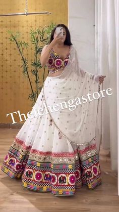 Contact us for any queries about product or shop and real images. *👗Lehengha details* *Fabric*   : Foux gorgette  *Work*.    : Sequnce with Chainstich work with *Real mirror* *Size*      : Up to 44 *Inner*.    : Micro *Lehengha Type* : Semi-Stitch *cancan with canvas*❤️️🔥 👘*Choli* *Fabric*   : Foux Gorgette *inner*.    : micro *Work*    :  Sequnce with chinestich work with *kodi lace broder* *Size*      : Upto 44  Unstich  *Dupata* *Fabric*    : Foux gorgtte  *Work*     :  Sequnce with foursi Diwali Embroidered Semi-stitched Lehenga, Semi-stitched Lehenga With Resham Embroidery For Festival, Bollywood Semi-stitched Choli For Diwali, Floor-length Embroidered Choli For Diwali, Bollywood Style Semi-stitched Floor-length Choli, Bollywood Style Floor-length Semi-stitched Choli, Eid Semi-stitched Choli With Pallu, Unstitched Embroidered Lehenga For Navratri, Semi-stitched Embroidered Lehenga For Festivals