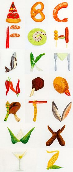 an image of different food items drawn on paper