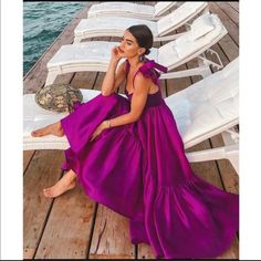 Sleeveless Maxi Dress Material : Satin Purple Maxi, Purple Maxi Dress, Unique Images, College Tips, Instagram Blogger, Purple Satin, Life Time, Bohemian Dress, Famous Brands