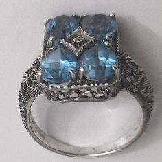 Real Silver Like New 925 Ring, Blue Topaz Stone, Womens Jewelry Rings, Blue And Silver, Blue Topaz, Stone Color, Topaz, Silver Jewelry, Women Jewelry