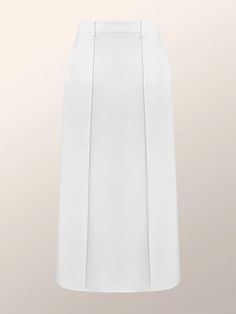 Plain Simple Regular Fit Long Skirt | stylewe Fitted Full-length Skirt With Split Design, White Stretch Maxi Pencil Skirt, Formal White A-line Maxi Skirt, White Skirt With Split Design, Elegant Fitted Maxi Skirt With Split Design, White Knee-length Pencil Skirt For Formal Occasions, White Full-length Party Skirt, White Formal Full-length Maxi Skirt, Fitted Full-length White Maxi Skirt