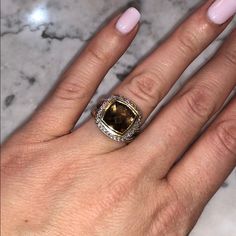 Purchased From Neimans. Rarely Worn, Great Condition David Yurman Chatelaine Ring, David Yurman Morganite Ring, David Yurman Wheaton Ring, David Yurman Novella Ring, David Yurman Jewelry, Ring Color, David Yurman, Smoky Quartz, Brown Gold