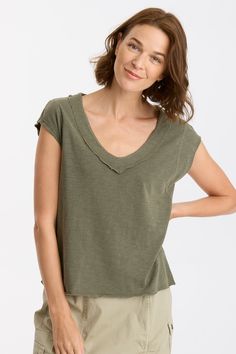 XCVI Neela V-Neck Soft-washed Relaxed Fit V-neck Tops, Relaxed Fit V-neck Tops With Frayed Hem, Summer V-neck Washed Tops, Casual V-neck Top For Layering With Relaxed Fit, Casual V-neck Top With Relaxed Fit For Layering, Cotton V-neck Tops With Frayed Hem, Soft-washed V-neck Top For Spring, Soft-washed V-neck Spring Tops, Soft-washed V-neck Relaxed Fit Top