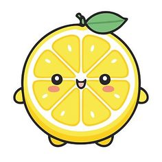 a cartoon lemon with eyes and hands