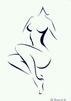 a drawing of a woman's naked body in black and white on a white background