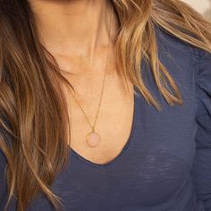 Rose Quartz Round Disc Necklace Minimalist Style Long Layering Necklace with 22 inch 14k Gold Filled Satellite Chain Mother's Day gift idea Size: 20mm diameter Note that due to the handmade nature of these genuine stones, measurements are approximately and might vary slightly for each stone. Chain: 18, 20 or 24 inches satellite chain Chain Material: 14k Gold Filled with spring ring clasp.Bezel of the pendant is Vermeil Gold (14k gold plated over Sterling Silver) Made in the USA. Jewelry Care: To Necklace Minimalist, Disc Necklace, Layering Necklace, Minimalist Style, Spring Rings, Mother's Day Gift, Layered Necklaces, Jewelry Care, Minimalist Fashion