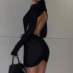 CHICHIRO DEEP NECK BLACK MINI DRESS – El Merrist Store Streetwear Spring, Y2k Long Sleeve, Office Dresses For Women, Club Party Dresses, Long Bodycon Dress, Transparent Material, Backless Mini Dress, Mini Robes, Party Dress Short