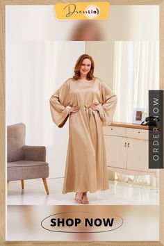 Women's Arabian Polyester Full Sleeve Solid Pattern Casual Dress Elegant Loungewear Dress In Solid Color, Elegant Fall Loungewear Maxi Dress, Elegant Fall Maxi Dress For Loungewear, Elegant Long Sleeve Loungewear Dress, Everyday Dresses Casual, Pattern Dresses, Dresses Pattern, You're Worth It, Stay Classy