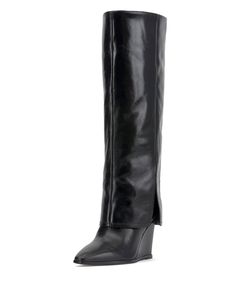 PRICES MAY VARY. Leather Material Boot - Knee Boot Zipper Closure Eyana Boot Vince Camuto, Thick Calves, Fold Over Boots, Boots Thick, Aerobics Workout, Black Knee High Boots, Knee Boot, Boots Knee, Leather Shirt