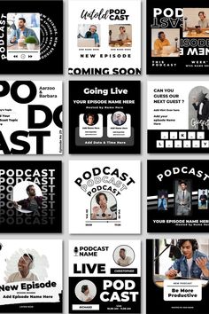 the front and back cover of an upcoming show called popcast, featuring two men in black