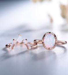 Opal Ring Opal Stacking Ring Set Rose Gold Opal Ring Silver Opal Ring Oval White Fire Opal Engagement Ring October Birthstone Opal Jewelry Unique wedding set,perfect as engagement/wedding ring, birthday or anniversary gift, etc. Engagement Ring ❀gemstone is 8x10mm oval cut lab-created white fire opal❀ ❀925 Sterling Silver,Rose/White/Yellow Gold Plated❀ ❀14/18k Solid White/Rose/Yellow gold❀ Wedding Band ❀Crown curve lab created opal ❀ ❀925 Sterling Silver,Rose/White/Yellow Gold Plated❀ ❀14/18k So Oval Cabochon Moonstone Ring, Elegant Oval Opal Ring With Gemstone Accents, Oval Moonstone Ring In Fine Jewelry Style, Formal Opal Rings With Gemstone Accents, Elegant Opal Crystal Ring, Opal Rings With Gemstone Accents, Formal Oval Opal Ring With Gemstone Accents, Elegant Opal Ring With Oval Cabochon And Accent Stones, Oval Rose Gold Opal Gemstone Ring