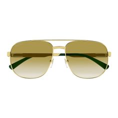 A 90s vintage twist characterizes this full metal caravan shape with web detail on the temples. The style comes with two skus with or without enamel which give to the style a strong brand recognizability. The style is characterized by exclusive Gucci patented Flex hinge. Vintage Gucci Sunglasses With Gradient Lenses, Gucci Gold Sunglasses For Summer, Vintage Gucci Tinted Sunglasses, Vintage Gucci Sunglasses With Tinted Lenses, Gucci Aviator Sunglasses For Summer, Gucci Gold Aviator Sunglasses, Gucci Aviator Sunglasses In Gold, Gucci Square Frame Metal Sunglasses, Gucci Casual Aviator Sunglasses For Summer