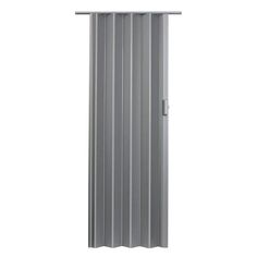 an aluminum steel door with vertical bars on the bottom and side panels, in front of a white background