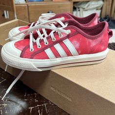 Make Offer Worn 1 Time Like New In Box With Tag Red Adidas Low-top Skate Shoes, Red Low-top Adidas Skate Shoes, Adidas Red Lace-up Skate Shoes, Red Adidas Lace-up Skate Shoes, Casual Red Adidas Sneakers, Adidas Red Round Toe Skate Shoes, Adidas Red Skate Shoes With Round Toe, Red Adidas Skate Shoes With Round Toe, Adidas Nizza