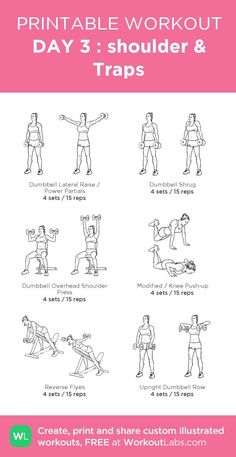 the printable workout guide for beginners to learn how to do an arm press