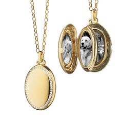 Image Rose, Diamond Locket, Monica Rich Kosann, Picture Locket, Round Locket, Oval Locket, Gold Locket, Yellow Gold Setting, Photo Locket