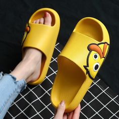 The Cartoon Duck Print Chunky Slides are a fun pair of slides everyone will enjoy! With two style variations, the quacking duck sits on the top of the slides or on the sides. The Cartoon Duck Print Chunky Slides are easy to slip on and off and are very comfortable! Walk-in style! FEATURES: Style Open Toe Season Spring/Summer Sole Flat Vamp material EVE COMFORTABLE MATERIAL: The Cartoon Duck Print Chunky Slides are made of high-density material. These are light, soft, breathable, and waterproof, Playful Non-slip Slip-on Slides, Non-slip Round Toe Fun Slides, Playful Open Toe Slides For Summer, Fun Non-slip Slides With Round Toe, Non-slip Round Toe Slides, Playful Synthetic Slip-on Slides, Fun Non-slip Synthetic Slides, Non-slip Synthetic Fun Slides, Cute Spring Slip-on Slides