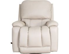 the reclining chair is white and has two arms