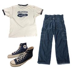 Male Outfit Board, Blue And White Outfit Men, Converse School Outfit, Blue Converse Outfit, Grunge Outfits Men, Outfits Men