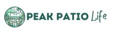 the peak tattoo life logo is green and has an oval shape with trees on it