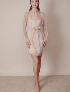 Elegant Organza Dress With Delicate Lace, Elegant Daywear Organza Dresses, Elegant Organza Day Dress, Elegant Organza Daywear Dress, Elegant Organza Dresses For Daywear, Sheer Silk Dress For Wedding Night, Elegant Dress With Sheer Sleeves For Wedding Night, Mira Zwillinger, Bride Tribe