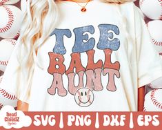 Retro Ball, Tee Ball, Ball Png, T Ball, Aunt Shirts, T Shirt Png, Retro Tee, Silhouette Files, Flat Color