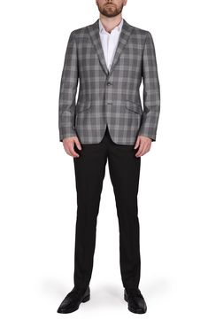 A rich glen plaid print distinguishes this woven sport coat that'll make a dapper statement to top off any look. Two-button closure Notched lapels Chest welt pocket; front flap welt pockets 70% polyester, 30% rayon Dry clean Imported Glen Plaid, Savile Row, Sports Blazer, Short Suit, Jogger Jeans, Suit Shop, Jogger Sweatpants, Casual Streetwear, Plaid Print