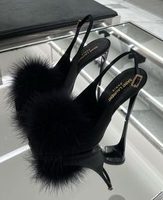 Heels With Fur, Lux Aesthetic, Saint Laurent Heels, Feeling Alive, Heels Aesthetic, Fur Heels