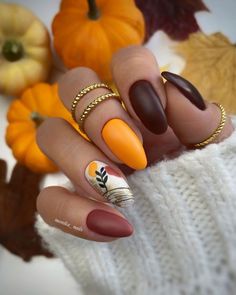 Try These 20 Ideas For Adorable Fall Nails All Autumn Winter Nails Gel, Brown Nail, Vevey