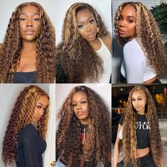 Brand Name Shine Hair Material 100% Human Hair without chemical processed Texture Curly Density 180% Lace Area 13 × 4 Lace Material Transparent Lace Hair Color #4/#27 Honey Blonde Highlight Cap Size Standard Medium 22.5inch（Small & Large size can be customized） Hair Weft Length 18-30 inches Hair Life Over 1.5 years (depending on use and care) Restyle Can be bleached, dyed, straightened, and curled Highlight Wig, Honey Blonde Highlights, Curly Waves, Deep Curly, Lace Hair, Hair Life, Frontal Wig, Swiss Lace, Cap Hair