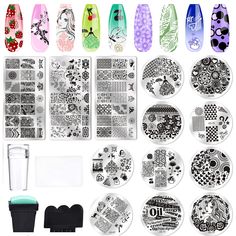 PRICES MAY VARY. All IN ONE KIT- This Nail Stamping Plates Kit includes 10 pieces different round nail plates + 3pcs rectangle nail plates + 2pcs Nail art stampers + 2pcs Nail art stamping scraper. It can meet your daily needs. DURABLE MATERIA- The plate is made of 304 high quality stainless steal which ensure the high quality of the product. The plates are deep enough to hold polish to transfer onto the stamp for a beautiful stamping result. MULTIPLE PATTERN- Stamping plates designed by Biutee Nail Stamp Kit, Nail Art Stamping Plates, Instagram Username, Pattern Stamping, Nail Stamper, Instagram Username Ideas, Username Ideas, Nail Art Stamping, Holiday Beauty